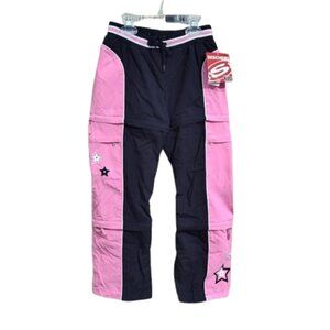 Skechers Kids Y2K Baggy Track Pant Pink & Black Girl's Size Small 7 NWT